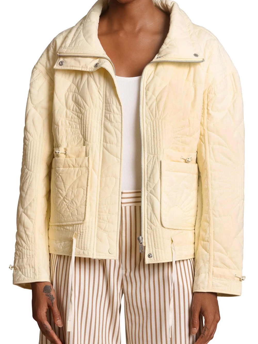 NWT Avec Les Filles Floral Quilted Jacket